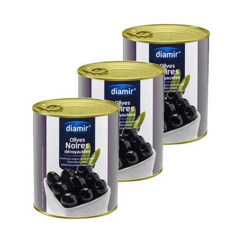 Lot 3x Olive Noire Dénoyautée - Boîte 860g