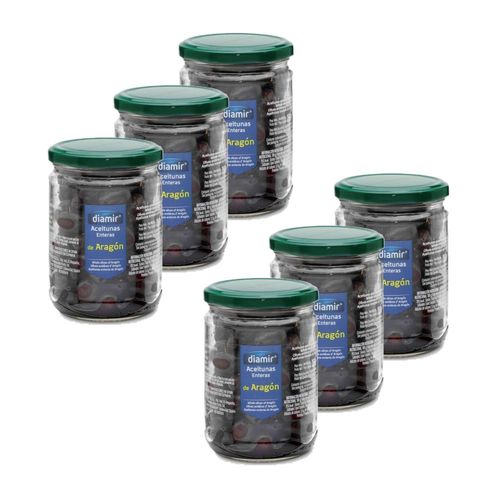 Lot 6x Olive Entière D'aragon - Bocal 250g