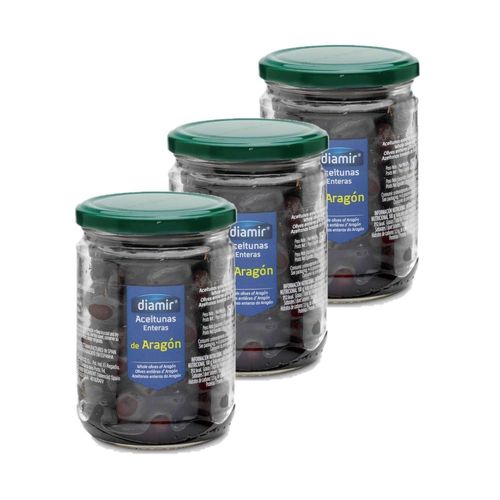 Lot 3x Olive Entière D'aragon - Bocal 250g