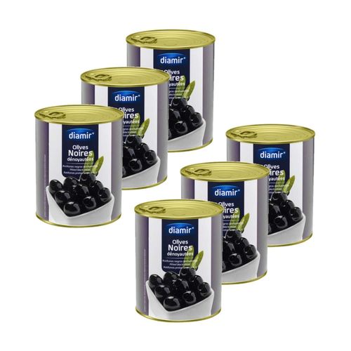 Lot 6x Olive Noire Dénoyautée - Boîte 860g