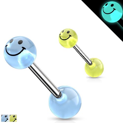 Lot 2 Piercings Langue Solene Smile Sourire Emoji Acier Chirurgical Inoxydable Anti Allergique Barbell Lovepiercing