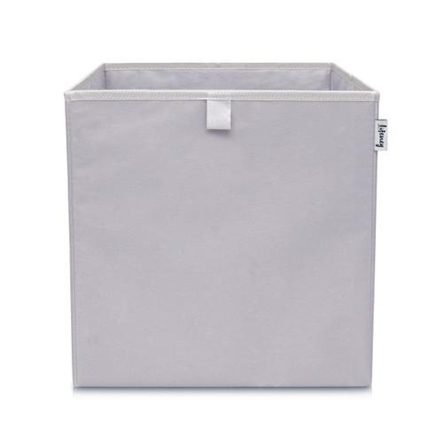 Lifeney 833125 Boîte de rangement coloris gris clair, Coffre à jouet, rangement et organisation de la maison, compatible avec l'étagère IKEA KALLAX, Polyester, Coloré, Gris, 33 x 33 x 33 cm