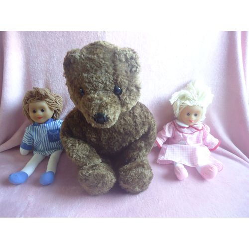 Lot Poupee Bonne Nuit Les Petits Pimprenelle Nicolas Et Ourson Vintage Masport