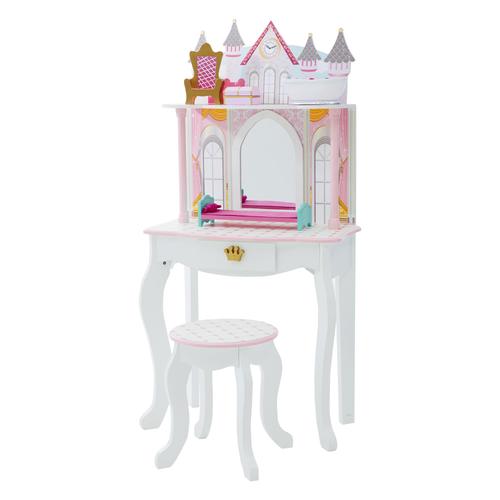 Coiffeuse Enfant Tabouret Miroir Rose Avec Miroir Fille Fantasy Fields Teamson Td-12951a