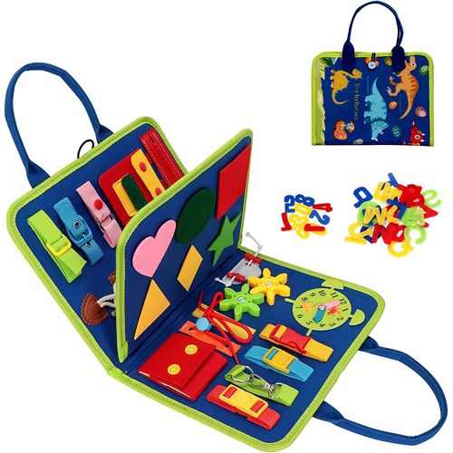 Jouet Jeu Educatif Pour Apprendre Motricité Fine, Dinosaure Planche Montessori Portable Pour Enfants 1 2 3 4 Ans