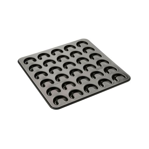 Zenker 6001 Plaque De Cuisson Pour Vanillekipferl, Moule Forme Croissants, Plaque À Gâteaux, Croissants Vanille, Plaque Noël, Plaque À Croissants, Acier Inoxydable, Noir, 32 X 30,5 X 1 Cm