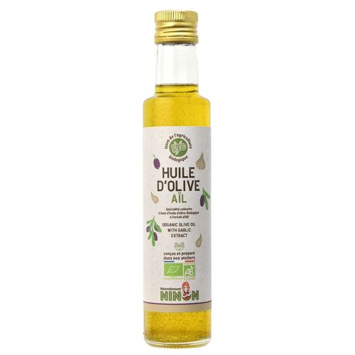 Huile D?Olive Extra Vierge Ail Bio - Bouteille 250ml