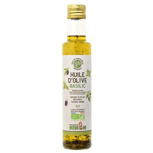 Huile D?Olive Extra Vierge Basilic Bio - Bouteille 250ml