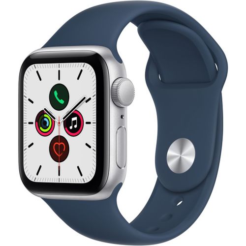 Apple Watch Se (Gps) - Boîtier 40 Mm Aluminium Argenté Avec Bracelet Sport Bleu Abyssal Taille Normal
