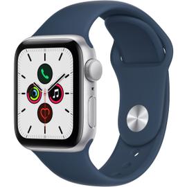 Apple Watch Se (GPS) - Bo&icirc;tier 40 mm Aluminium Argent&eacute; avec Bracelet Sport Bleu Abyssal Taille Normal