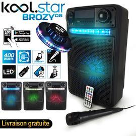 Mini Enceinte pour enfant Amplifié Mobile KARAOKE KoolStar 100W, USB  Bluetooth, Micro - LED RVB, Jeu de lumière à LED en Cadeau