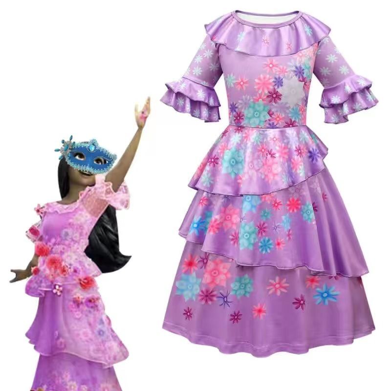 Robe Encanto Isabella / Mirabelle Deguisement de princesse pour Fille avec  Sac - Violet