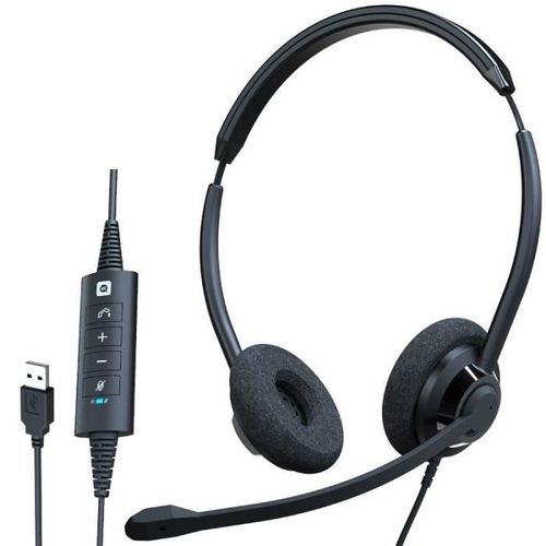 Casque Filaire Stéréo - CLEYVER - ODHC65USB - Micro Antibruit - Son HD - Commandes Intuitives