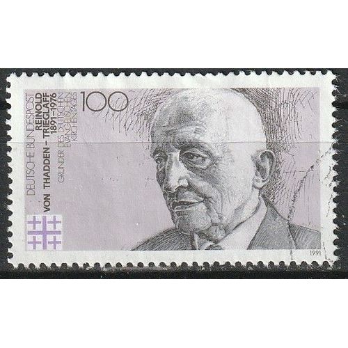 Allemagne, Timbre Oblitéré. Reinold Von Thadden-Trieglaff 1991 N° 1388