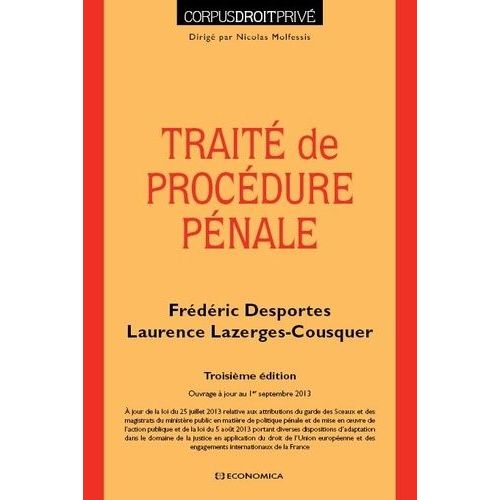 Traité De Procedure Penale 3eme Edition