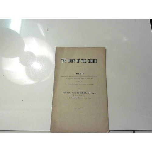 The Unity Of The Church, Thesis (Protestant Theology)