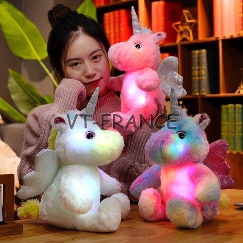 Licorne Peluche Lumineux Led