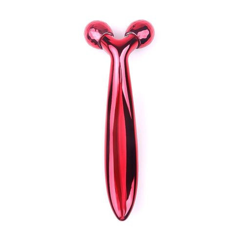Rouleau Masseur De Visage 3d Argent Rouge