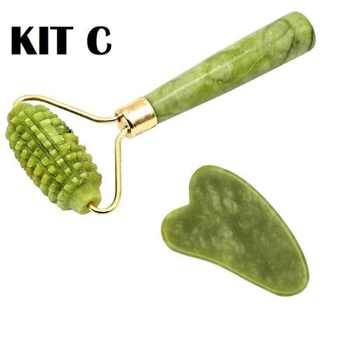 Kit Masseur Facial Jade Veritable 