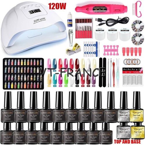 Kit Manucure Ongle Led Uv Vernis Gel 