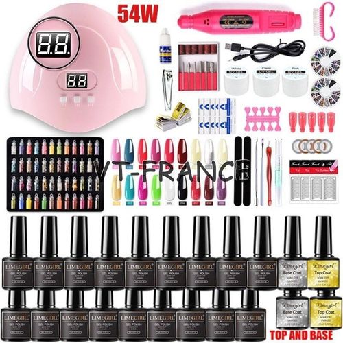 Kit Manucure Ongle Led Uv Vernis Gel 