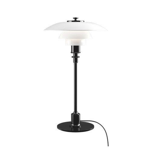 Louis Poulsen Lampe De Table Ph 2/1 (Noir Métallique - Verre Opalin Souflé Et Métal)