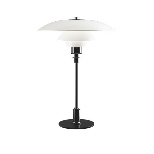 Louis Poulsen Lampe De Table Ph 3 1/2 - 2 1/2 Glass (Noir Métallique - Verre Opalin Souflé Et Métal)
