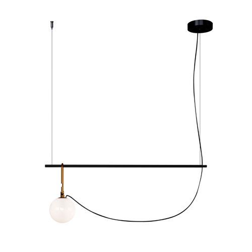 Artemide Lampe À Suspension Nh S2 14 (Led - Verre Soufflé Et Laiton)