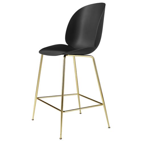 Gubi Tabouret Beetle Counter Chair Base Laiton (Black - Polypropylène Et Acier)