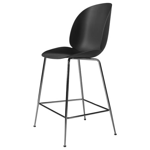 Gubi Tabouret Beetle Counter Chair Base Chrome Noir (Black - Polypropylène Et Acier)