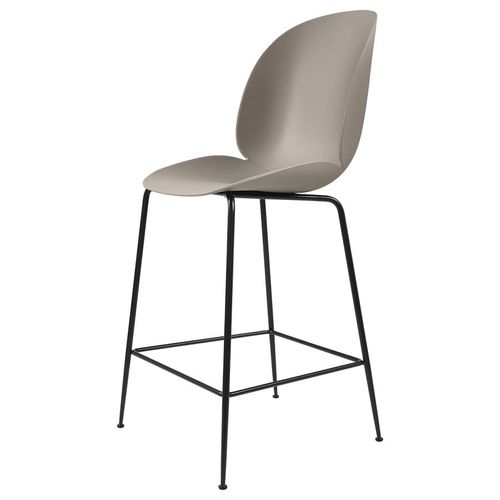 Gubi Tabouret Beetle Counter Chair Base Noire (New Beige - Polypropylène Et Acier)