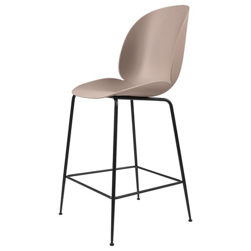 Gubi Tabouret Beetle Counter Chair Base Noire (Sweet Pink - Polypropylène Et Acier)