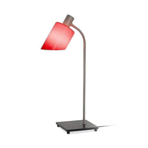 Nemo Lampe De Table Lampe De Bureau (Rouge - Acier Peint Gris Et Verre)