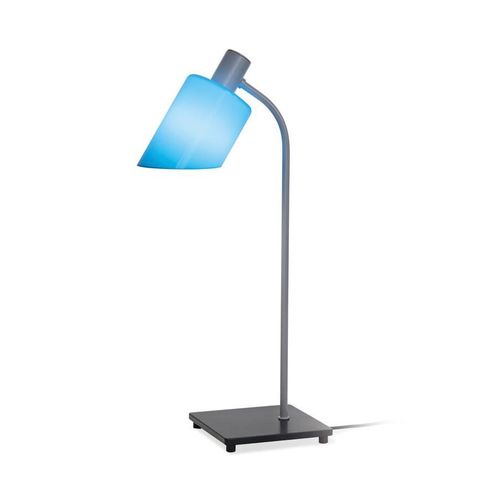 Nemo Lampe De Table Lampe De Bureau (Bleu - Acier Peint Gris Et Verre)
