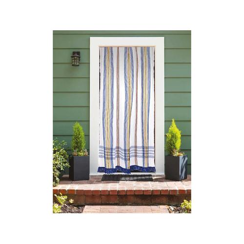 Rideau De Porte Moustiquaire En Toile Multicolore Bleue 140 X 225 Cm - Morel