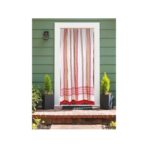 Rideau De Porte Moustiquaire En Toile Multicolore Rouge 140 X 225 Cm - Morel