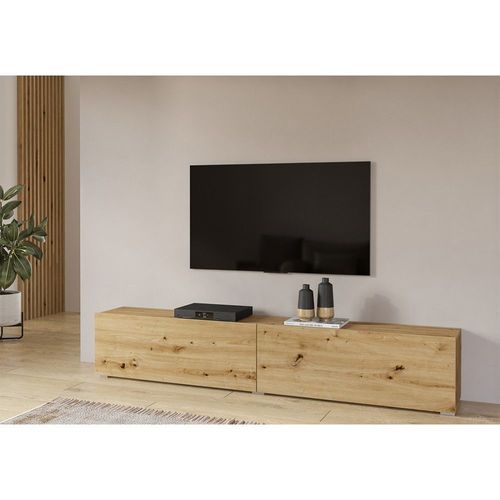 Meuble Tv 180cm Collection Eva. Couleur Chêne Et Noir.