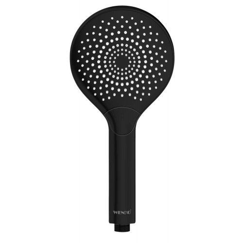 Douchette à main noire mate - 3 jets - diamètre 120 mm - Water Saving System WENKO