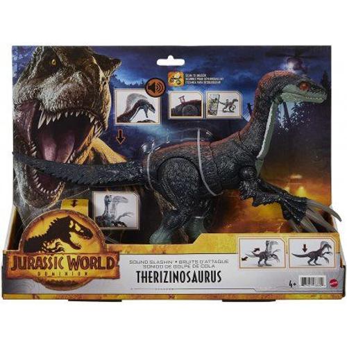 Dinosaure : Therizinosaurus 40 Cm Articul? Et Bruits D'attaque - Jurassic World - Set Dino Dominion + 1 Carte Offerte