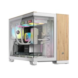 Boitier PC Mini Tour Micro ATX Corsair 2500X avec panneaux vitrés - Blanc/Marron