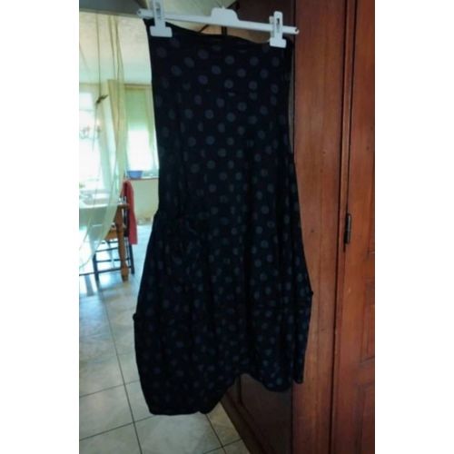 Sarouel Noir À Pois Avec Poches Taille 38/40