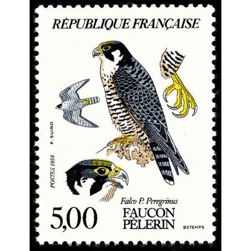 France 1984, Très Beau Timbre Neuf** Luxe Yvert 2340, Faune Et Flore De France - Rapaces Diurnes, Le Faucon Pèlerin.