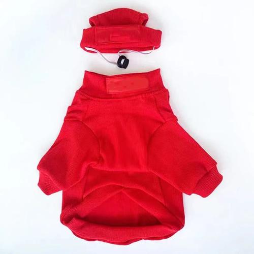 Ensemble De Vêtements Pour Chiens Avec Chapeau,Vêtements Super Bouledogue Français,Petit,Moyen,Gros,Maillot De Corps Élastique,Sweat À Capuche Pour Animaux De Compagnie,Mode - Type Rouge-Xxl