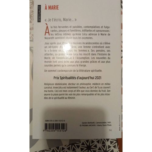 A Marie - Lettres
