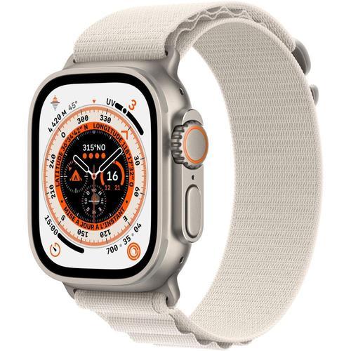 Apple Watch Ultra - Boîtier 49 Mm Titane Avec Bracelet Nylon Crème De Taille S