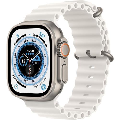 Apple Watch Ultra - Boîtier 49 Mm Titane Avec Bracelet Sport Blanc
