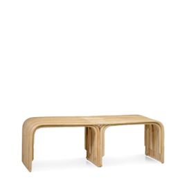 Banquette 2 Arcs En Rotin Beige L 130 Cm