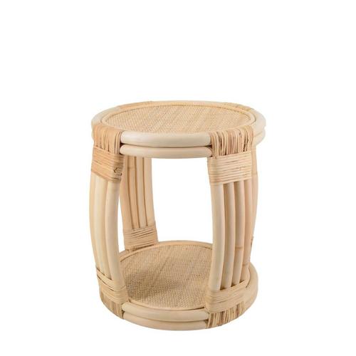 Table Basse En Rotin Beige Ø 44 Cm