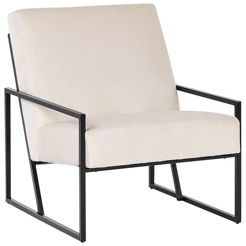 Fauteuil Delary Velours Beige Clair