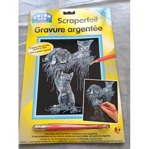 Carte À Gratter Argentée Chatons Joueurs